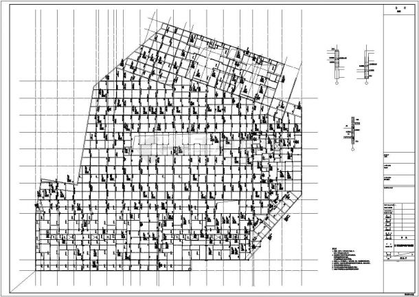 地下一层框架结构地下室结构设计施工图-图二
