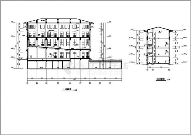 某小学四层框架结构教学楼建筑设计方案图-图二