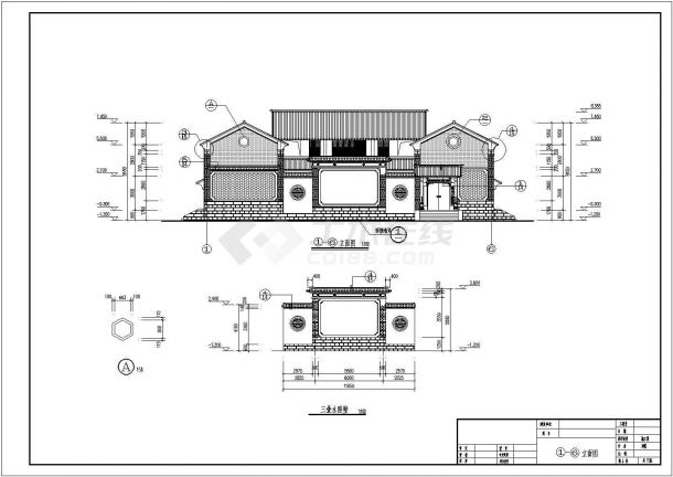 云南某两层框架结构餐厅建筑设计方案图-图一