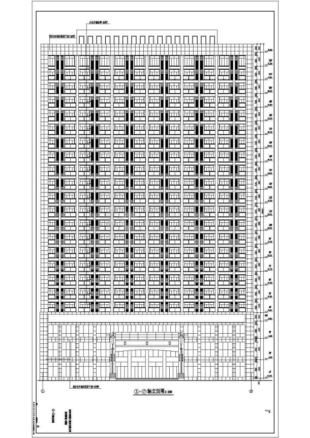 某地22层框剪结构酒店建筑设计施工图-图一