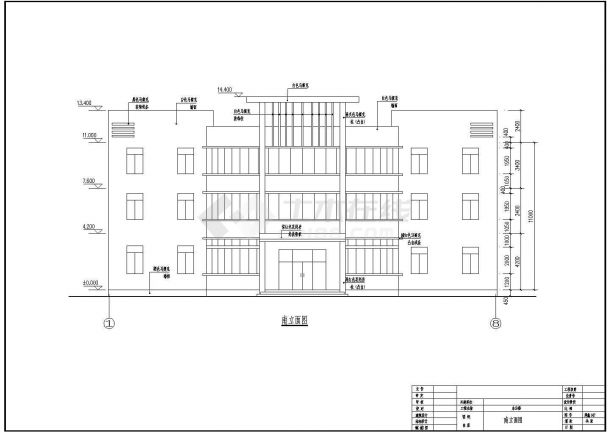 某厂区小4层型办公楼结构设计施工图-图一