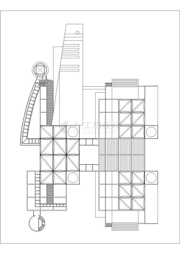 某三层会所建筑方案CAD详图-图二