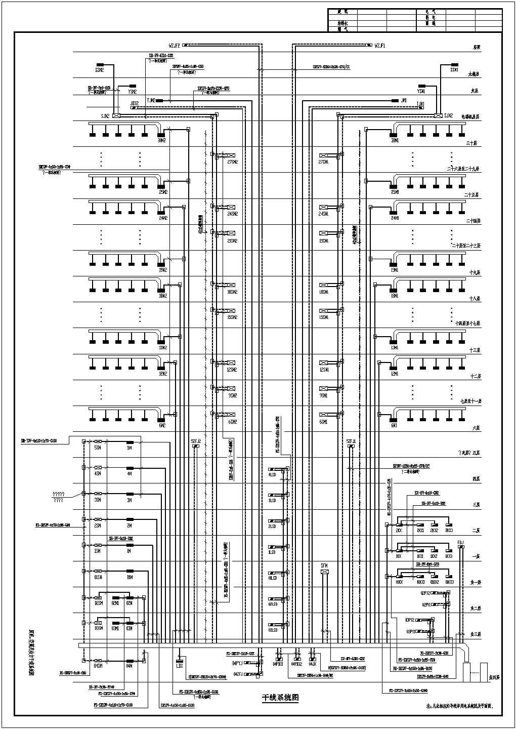某高层建筑全套电气系统图（共11张图）