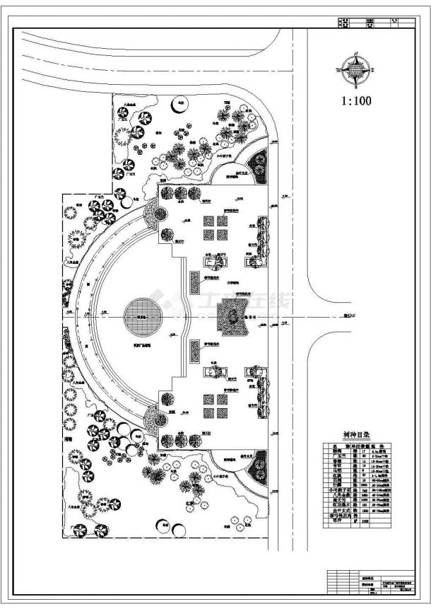 百花园中心广场环境景观设计图-图一
