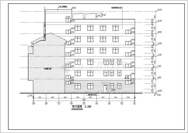 某地六层框架结构宾馆建筑设计施工图-图一