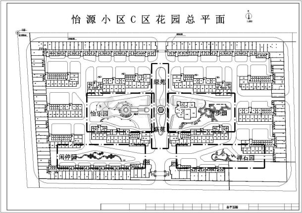 杭州小区景观规划部分施工图（共26张图纸）-图二