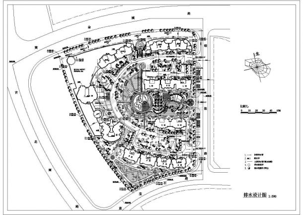 上海花园小区景观施工图（共6张图纸）-图一