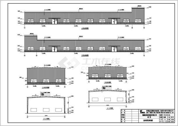 某地单层轻型门式钢架厂房施工图纸（高低跨）-图一