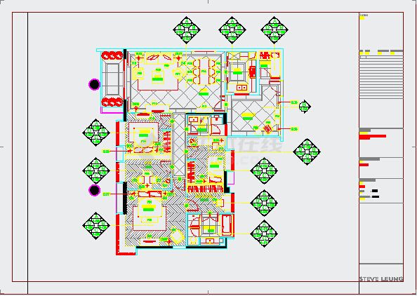 【广州】富力地产标准化样板房项目B戶型樣板房装修施工图-图一
