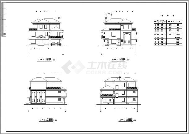 【广东】3层独栋家庭别墅施工图（含效果图）-图一