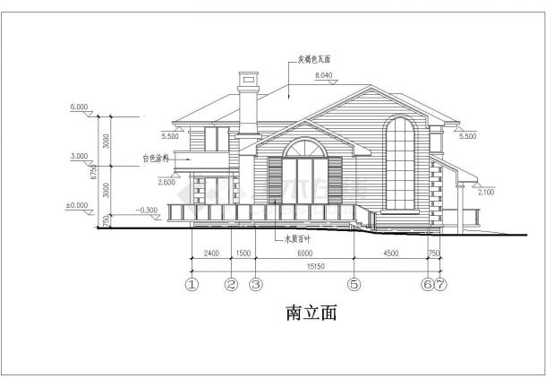 某2层框架独栋别墅建筑设计方案图-图一
