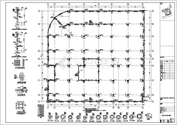 8层框架结构办公大楼结构设计施工图（含建筑图）-图一
