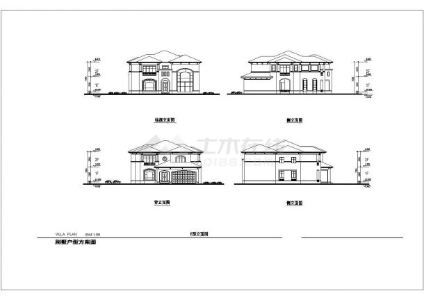 某地两层私人别墅建筑设计方案图带效果图（两套）-图一