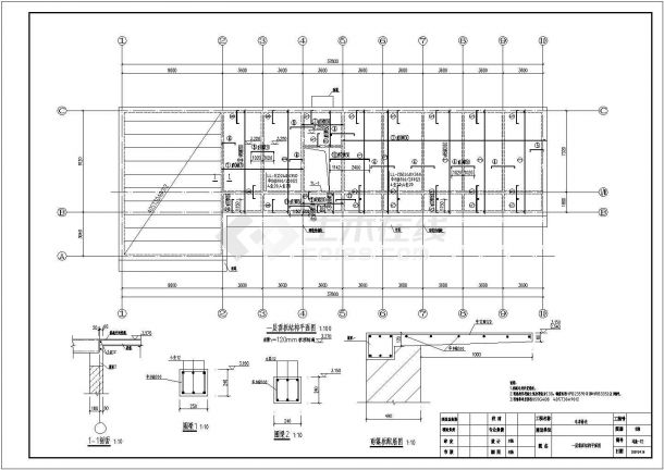 某地2层砌体结构车库建筑及结构施工图-图二