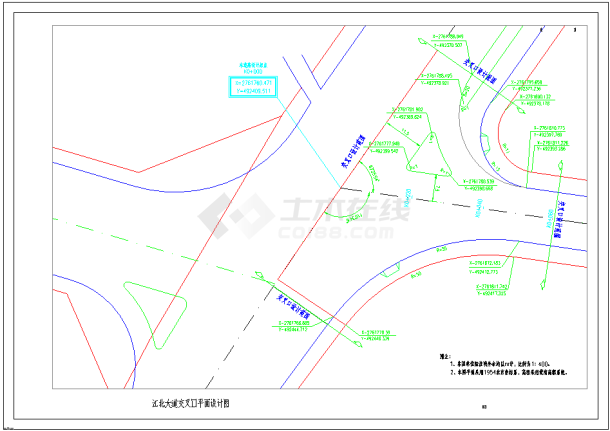 [福建]四车道市政道路施工图全套128张（含交通照明管线给排水）-图一