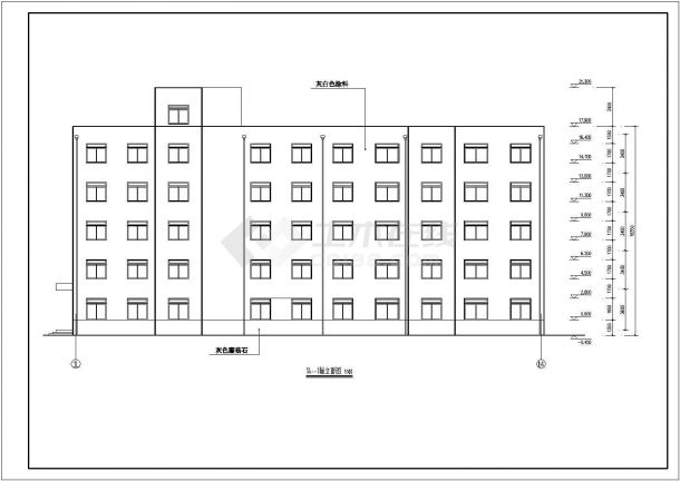某医院病房楼五层砖混建筑设计施工图-图二