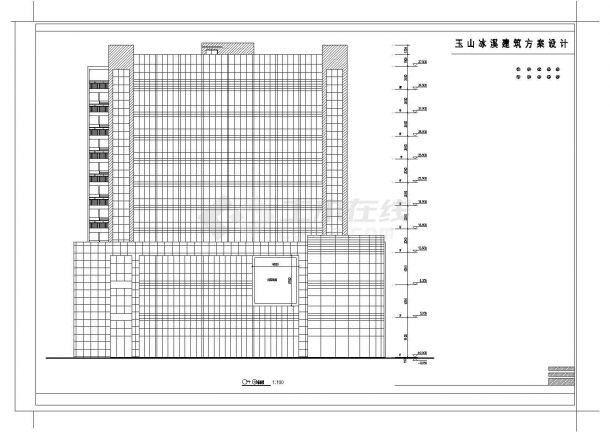 某地十层框架剪力墙结构高层商住楼建筑设计方案图纸-图二