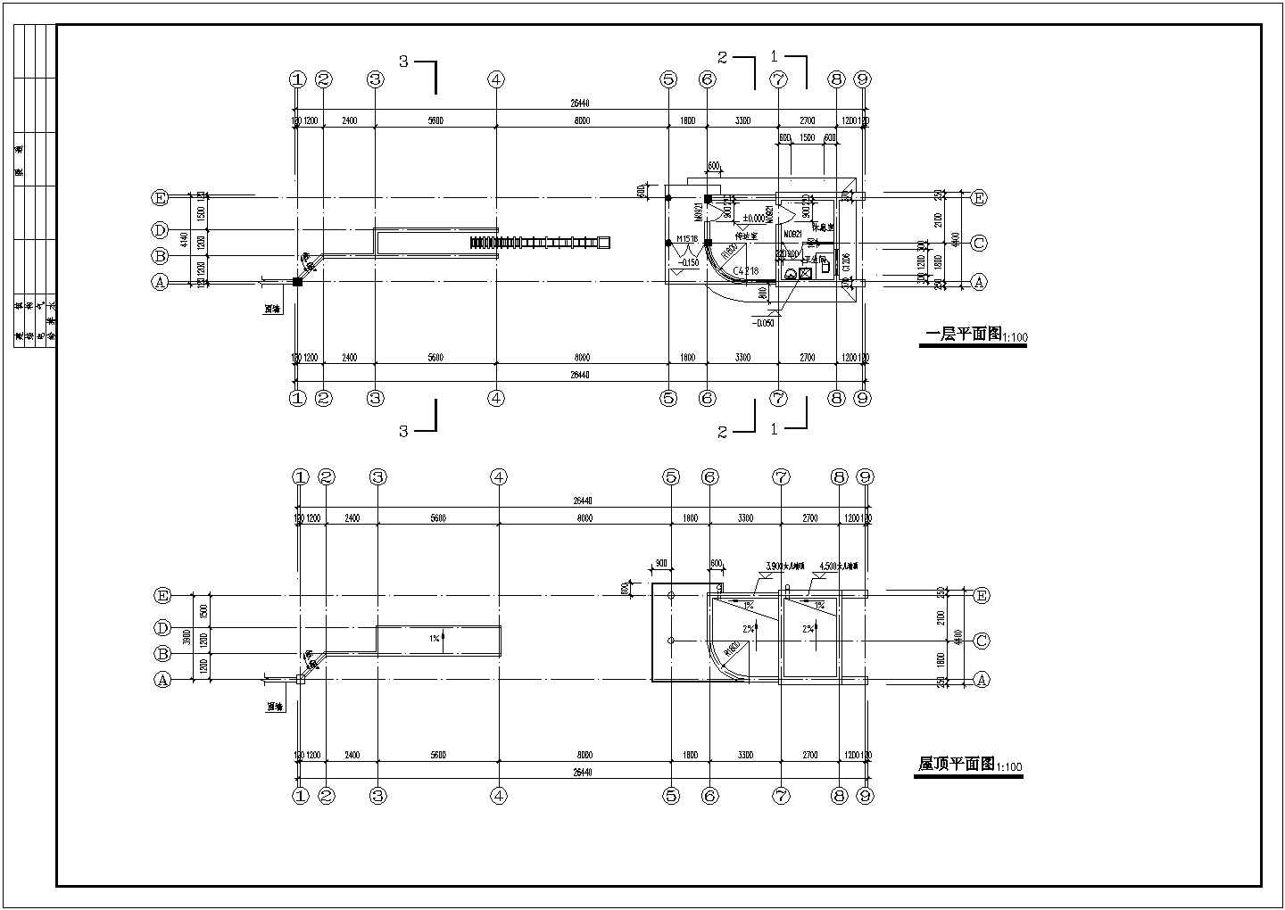 某大门门卫及围墙建筑设计施工图纸