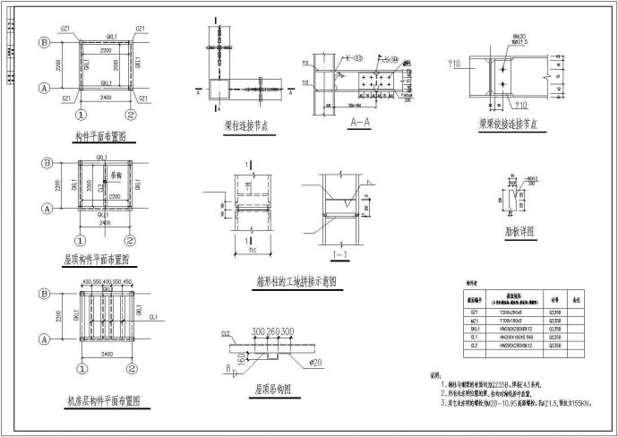钢结构电梯井道及机房结构设计施工图_图1