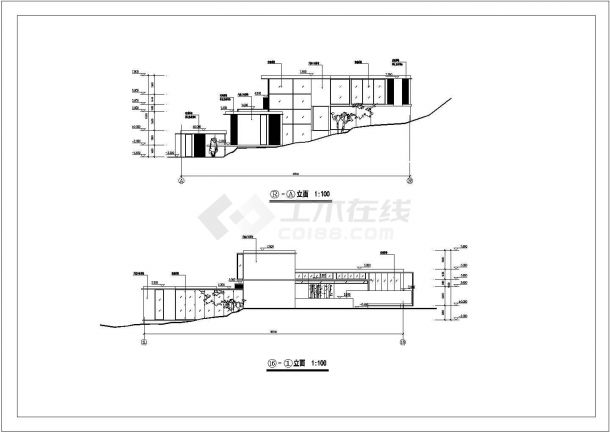 某地二层现代山地别墅建筑方案设计图-图二