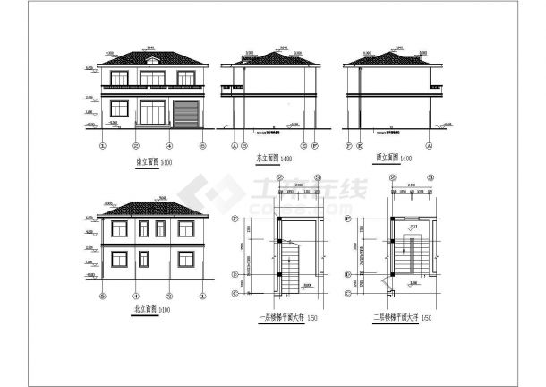 某地区两层砖混结构别墅建筑结构施工图-图一