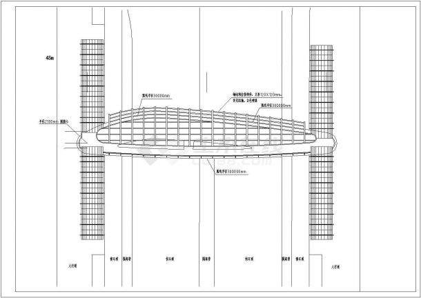 西安BIPV天桥设计图纸CAD-图一