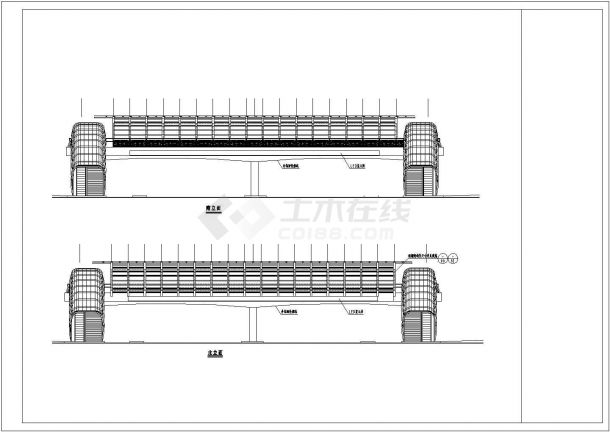 西安BIPV天桥设计图纸CAD-图二