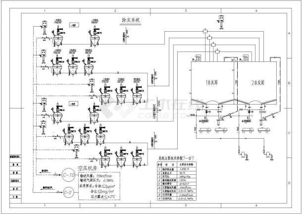 50MW电站锅炉气力输灰系统图-图一