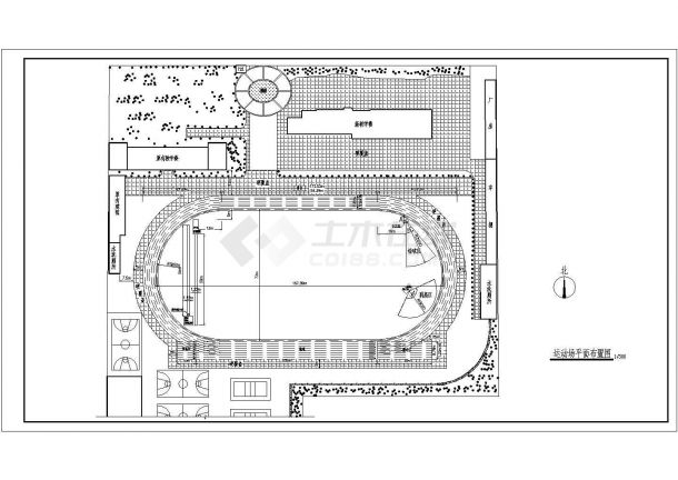某地学校标准400米操场建筑设计施工图-图二