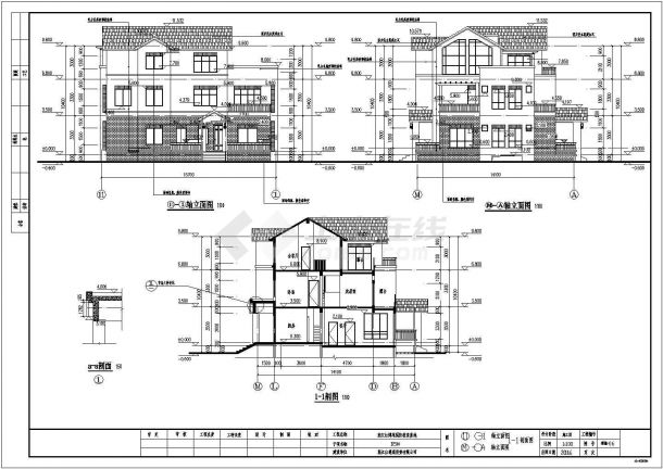 浙江三层框架结构别墅建筑设计施工图-图二