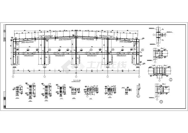 单层门式刚架结构厂房结构设计施工图-图二
