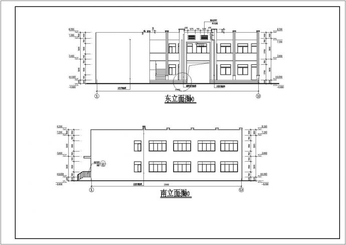 某地两层框架结构学校建筑施工图纸_图1