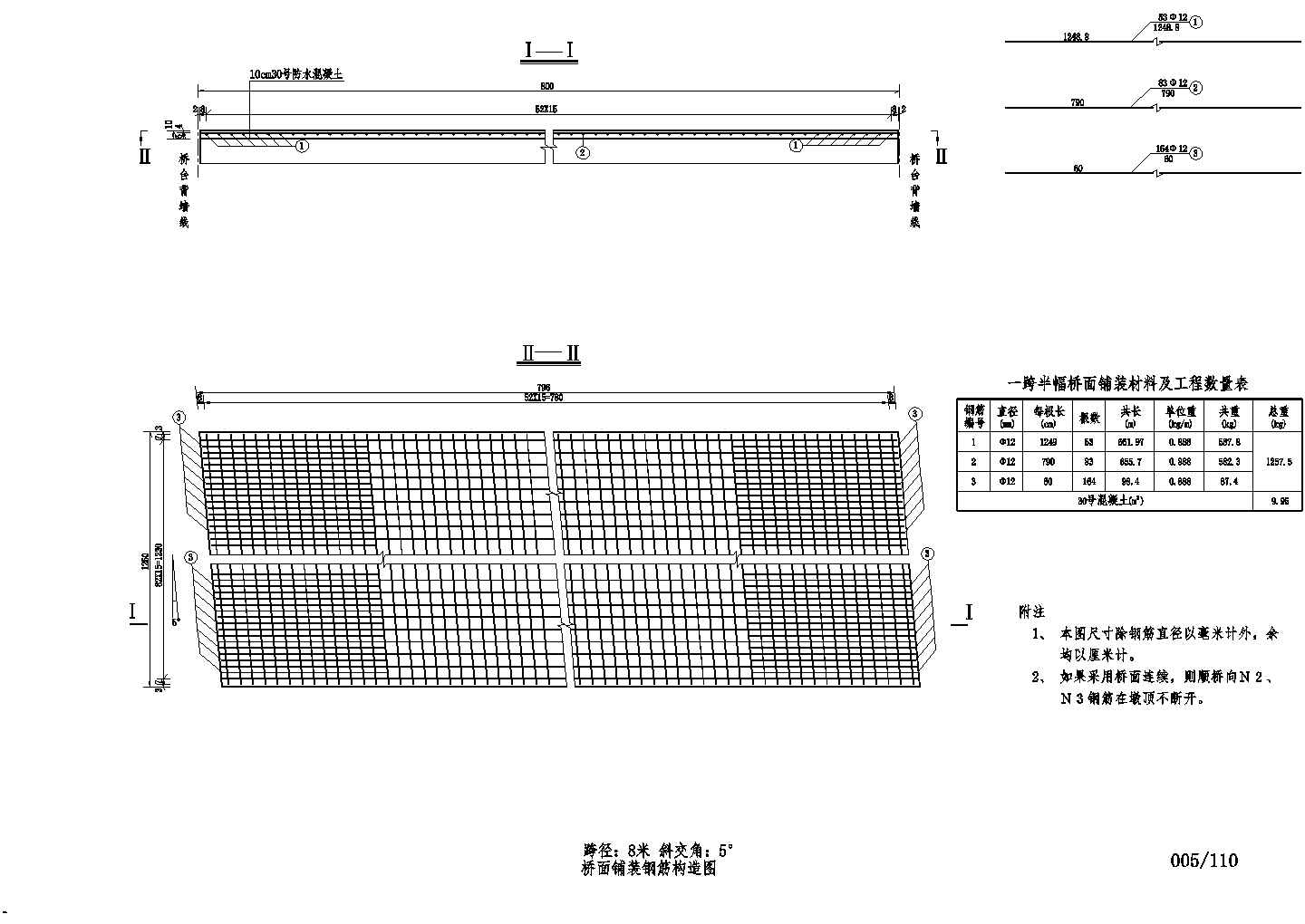 多米预应力空心板桥设计CAD布置图