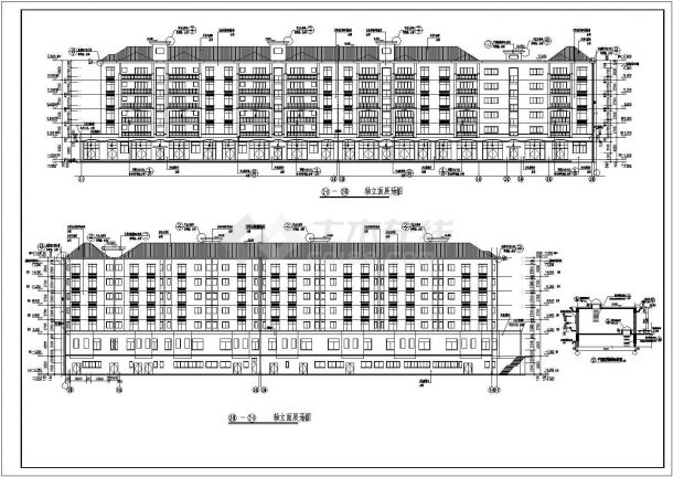 某地6层混凝土框架结构富华医院商住楼建筑施工图纸-图一