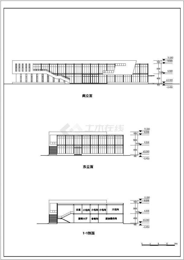 某地多层框架结构学校建筑设计方案图-图二