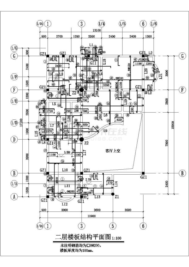 三层别墅扩出图带结构设计图及模型图-图一