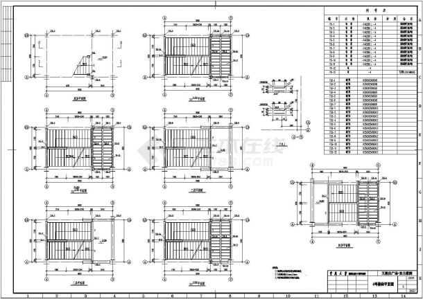 某地19.29米钢结构楼梯结构施工图纸-图二