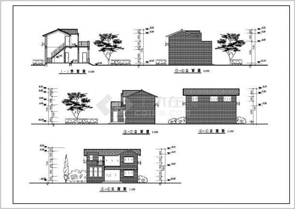 某公司精品多套别墅建筑设计施工图-图一