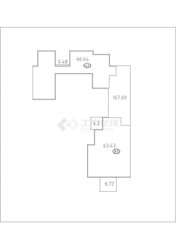 一核四户高层住宅户型平面图（349平方米）-图二