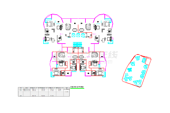 某高层塔式住宅户型平面图（149/160）-图二