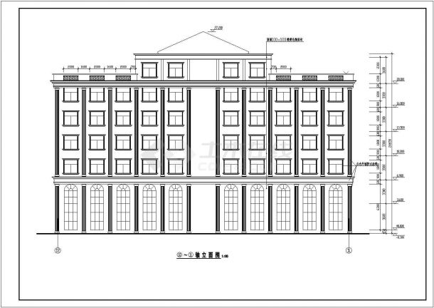 深圳某七层欧式办公楼建筑设计方案图-图二