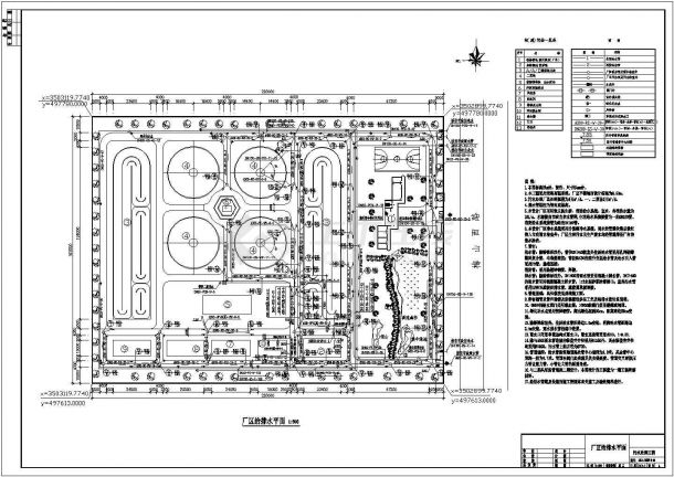污水处理厂管线CAD参考图-图一