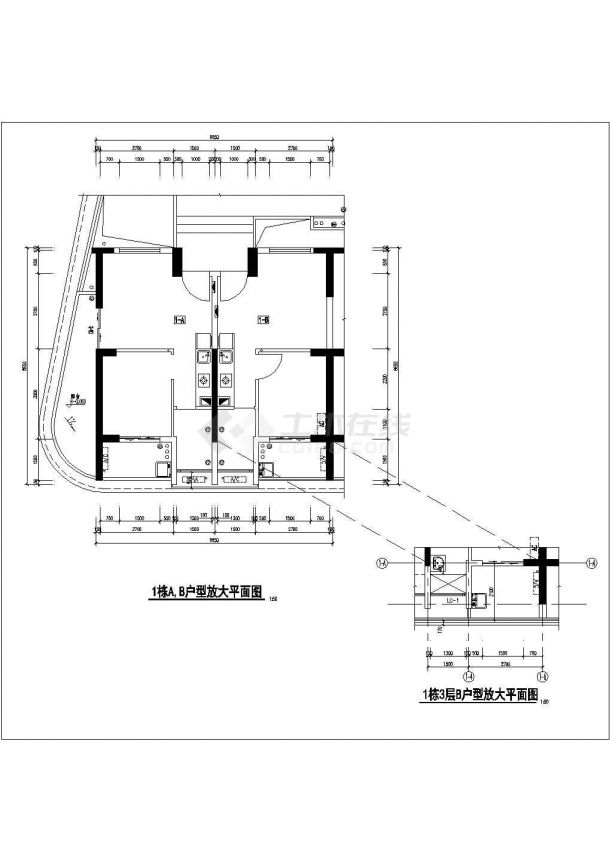 [深圳]某住宅小区八套户型平面方案图-图一