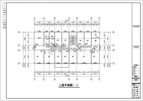 景县某企业2层混凝土框架结构办公楼建筑施工图纸-图二