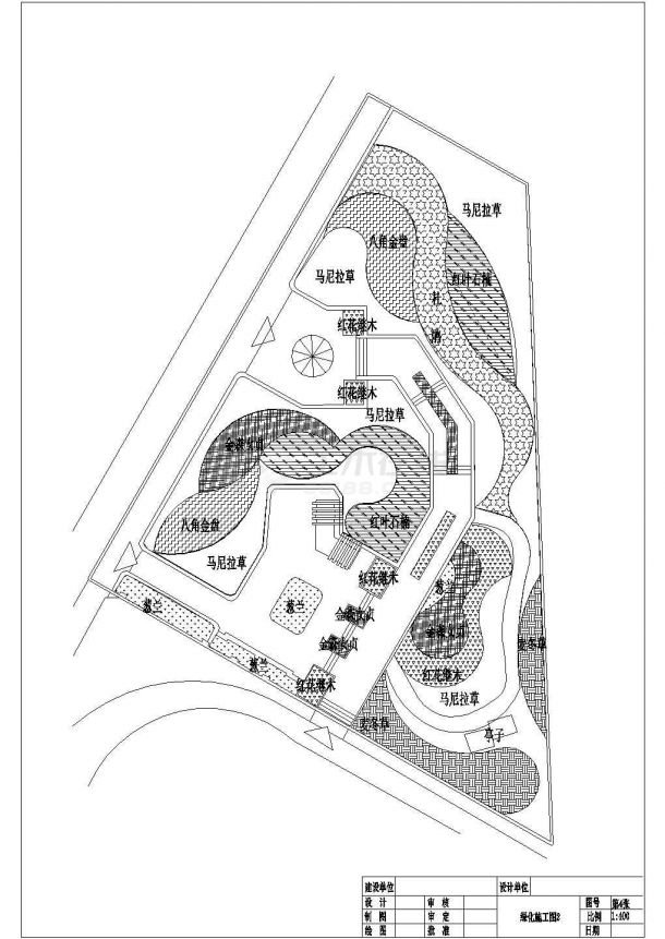 某小区小型公园结构cad设计详图