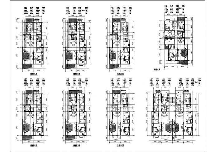 一高档居住小区居住楼房户型CAD图纸_图1