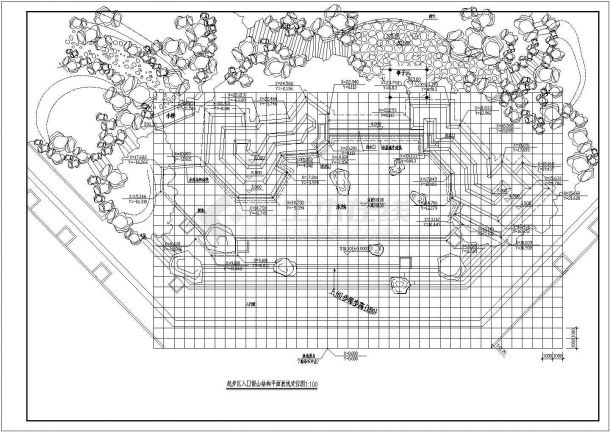 某工业园入口广场廊亭CAD规划详图-图一