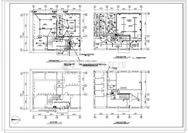 某地浴室电力电气设计CAD图-图一