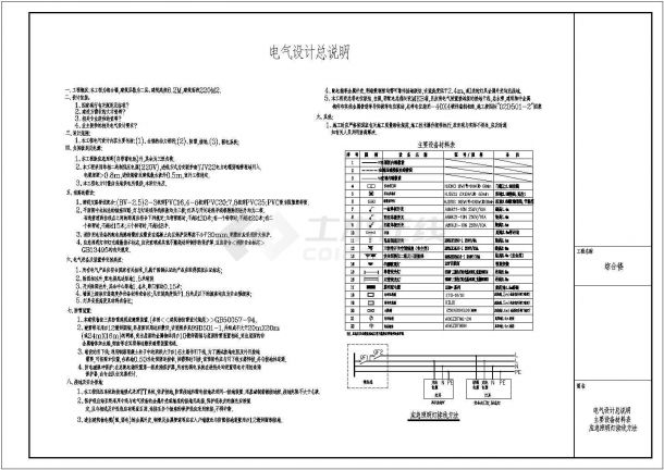 220㎡某两层综合楼电气设计施工图-图二