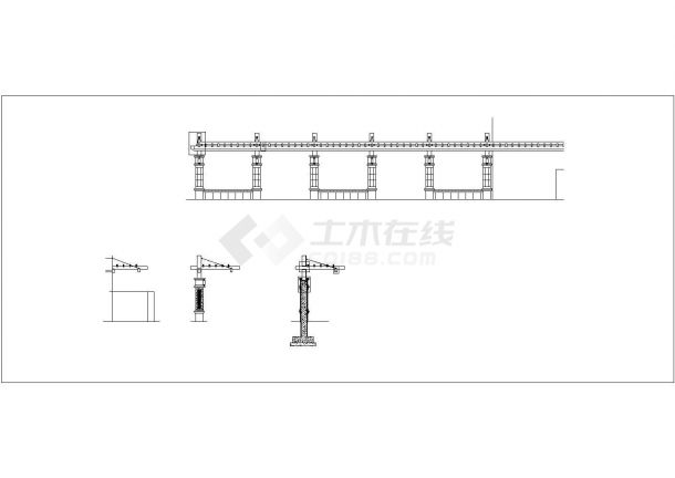 某经典的半弧型花岗岩花架cad参考图-图二